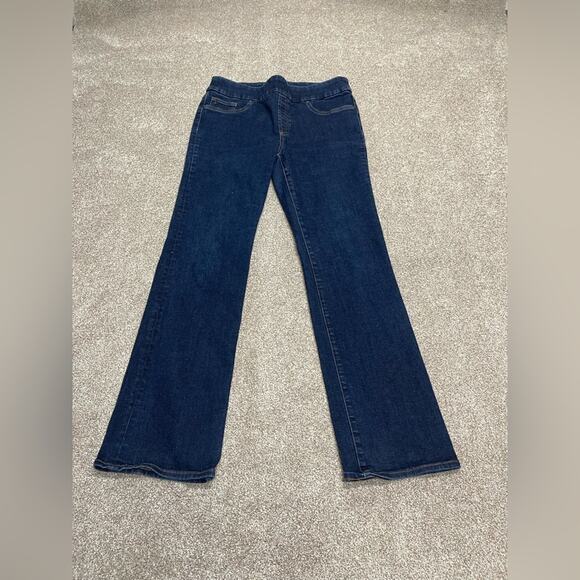 Classic Chicos pullon slim bootcut jeans sz 6R high rise dark wash stretch blue - Picture 2 of 12
